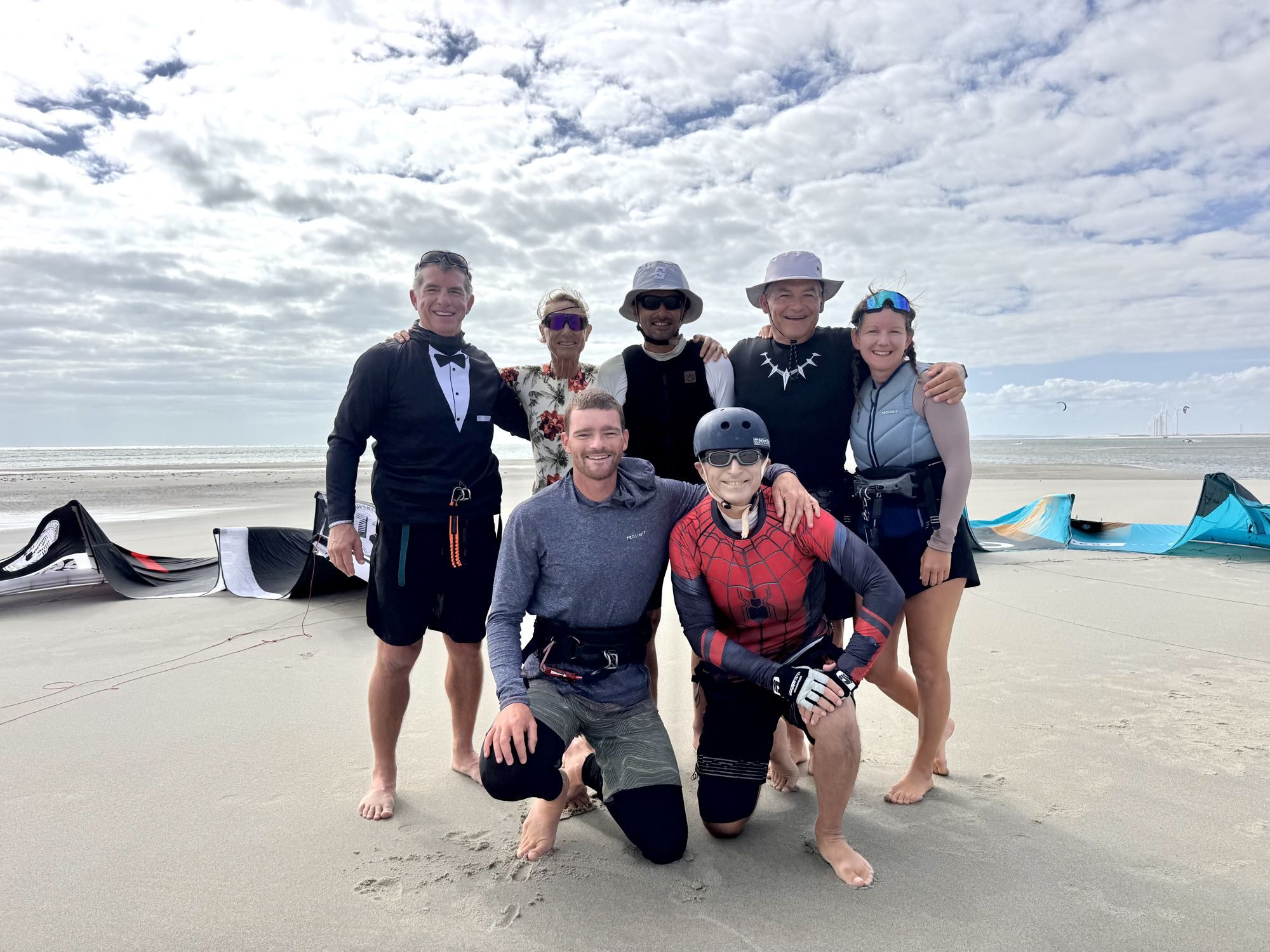 Le groupe d'un stage réuni sur la plage
